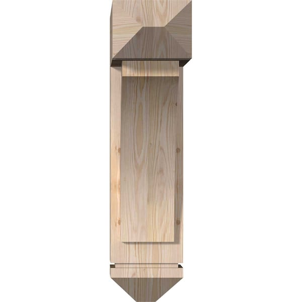 Thorton Arts And Crafts Smooth Bracket W/ Offset Brace, Douglas Fir, 7 1/2W X 22D X 30H